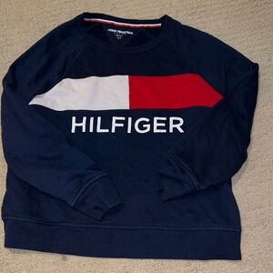 Navy blue pullover sweater hoodie